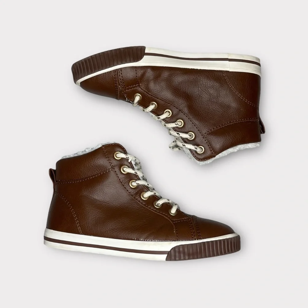 Gymboree Brown Fur Lined Lace Boots
